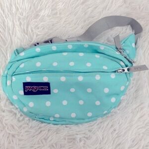 Jansport turquoise and polka dot Fanny pack